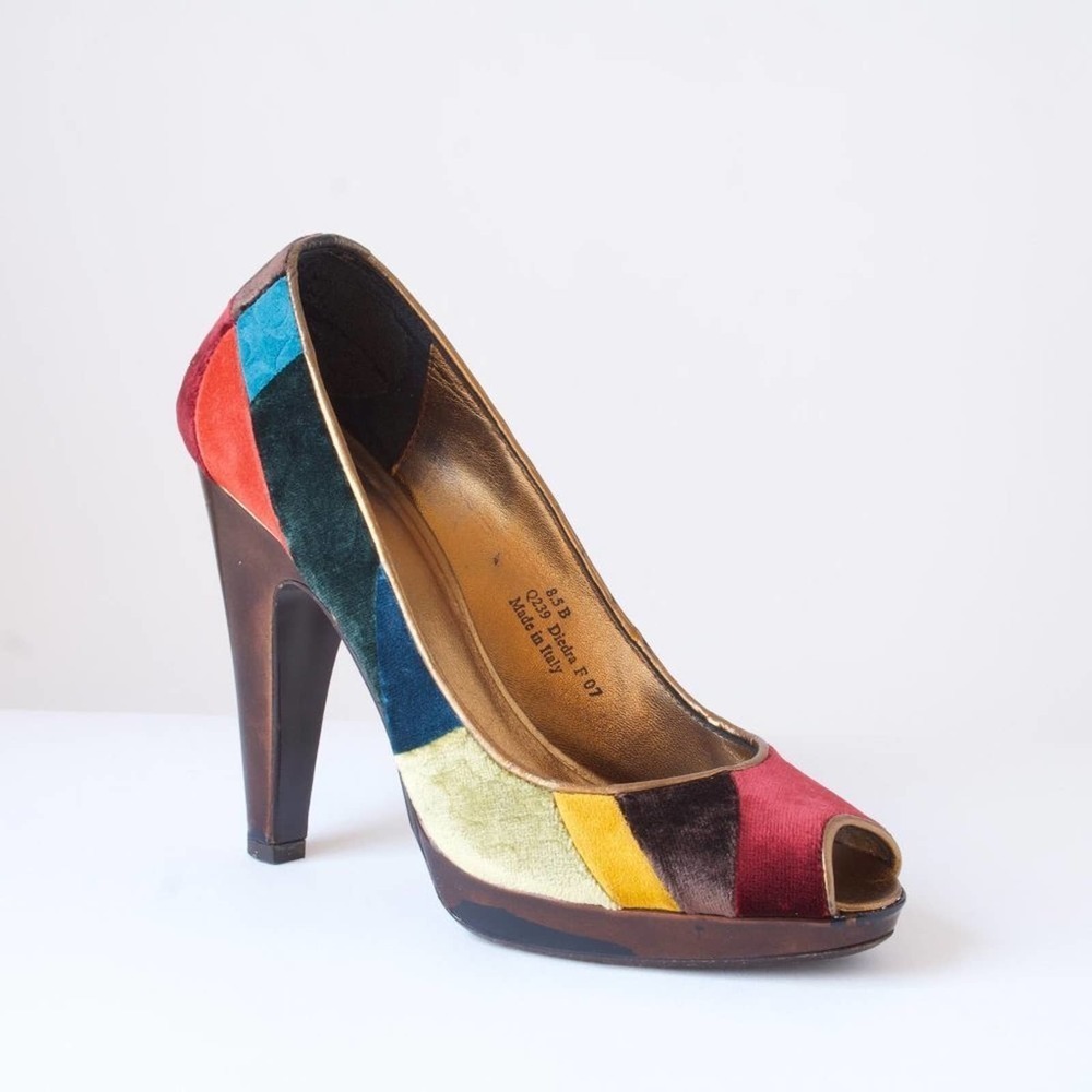 Colorful Peep-Toe Heels